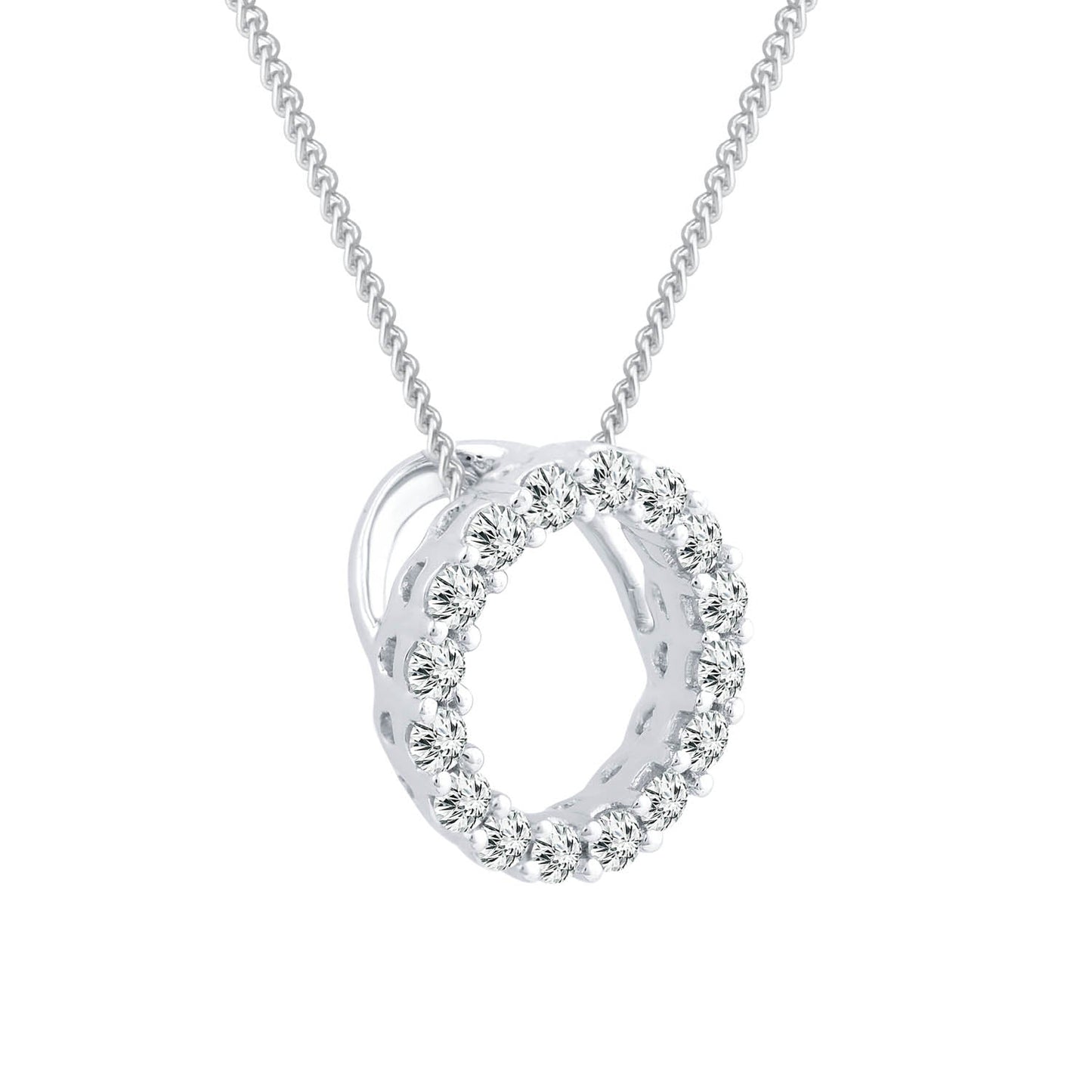 Diamond Pendant with 0.10ct Diamonds in 9K White Gold - PF-6111-W