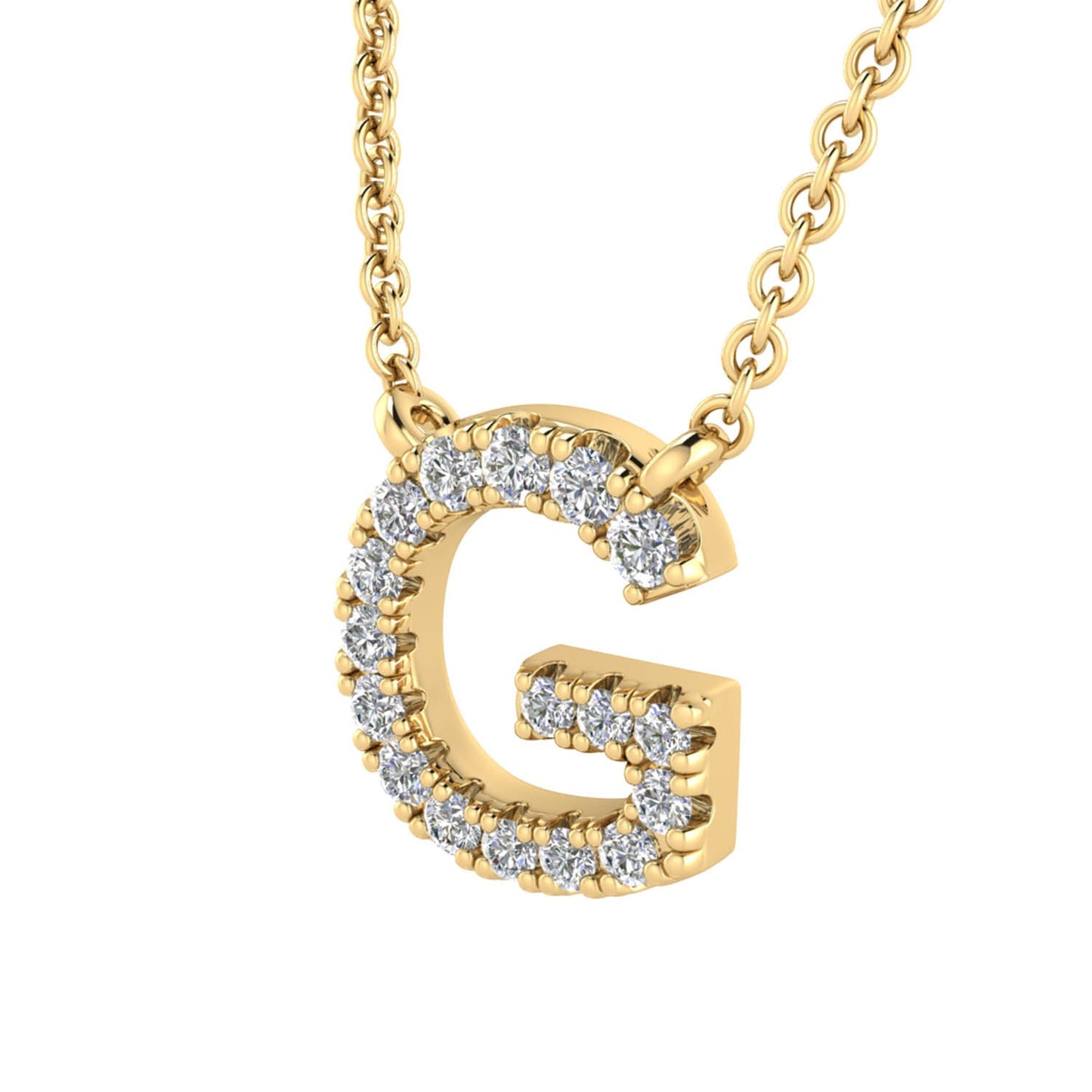 Initial 'G' Necklace with 0.09ct Diamonds in 9K Yellow Gold - PF-6269-Y