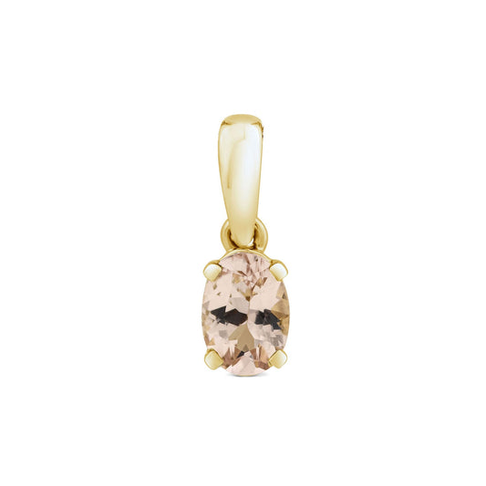 Oval Morganite Pendant in 9K Yellow Gold