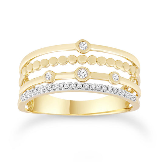 Diamond Ring with 0.10ct Diamonds in 9K Yellow Gold