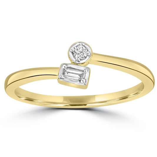 Diamond Ring with 0.05ct Diamonds in 9K Yellow Gold