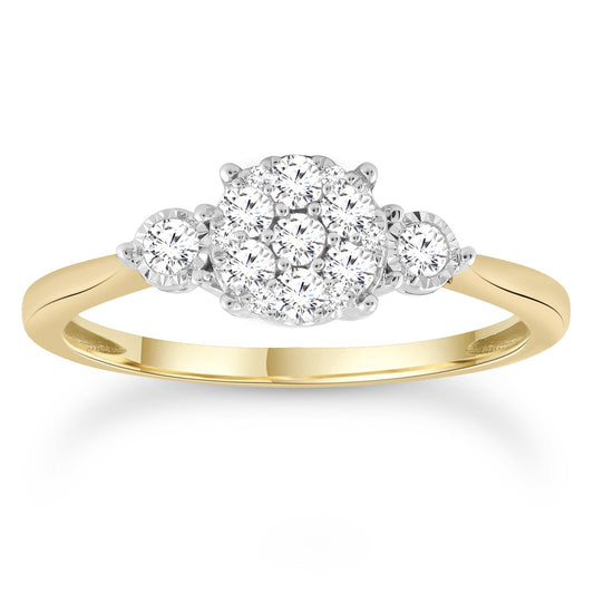 Diamond Ring with 0.33ct Diamonds in 9K Yellow Gold