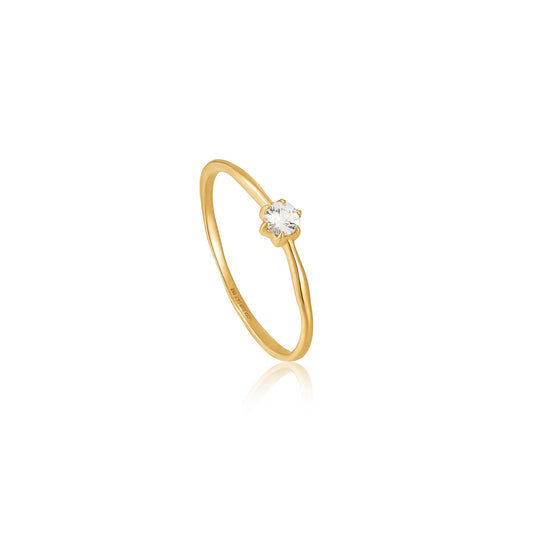 Ania Haie 14kt Gold White Sapphire Band Ring