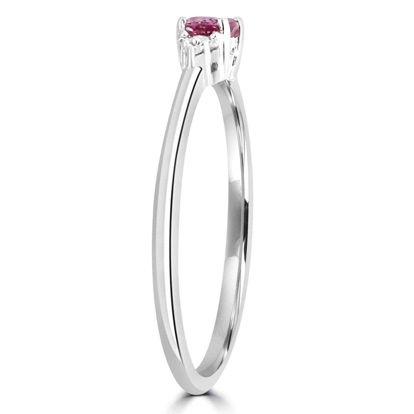 0.03ct HI I1 Diamond and Pink Sapphire Ring in 9K White Gold