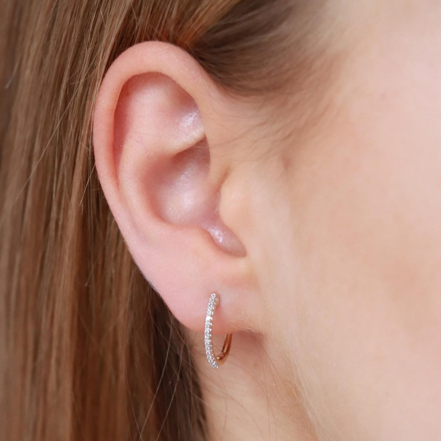 Hoop Earrings with 0.10ct Diamonds in 9K Yellow Gold